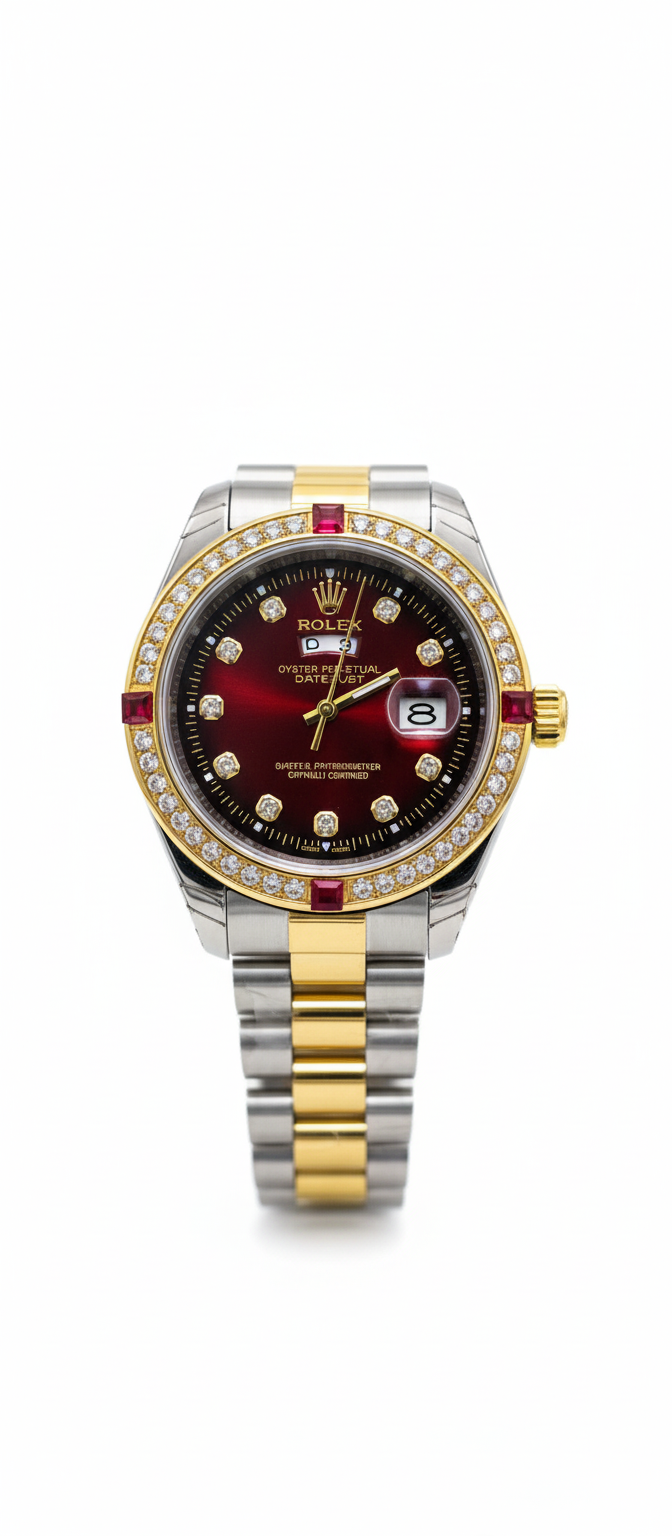 Rolex Watch Diamond stone With Master Lock And Date Day  Working