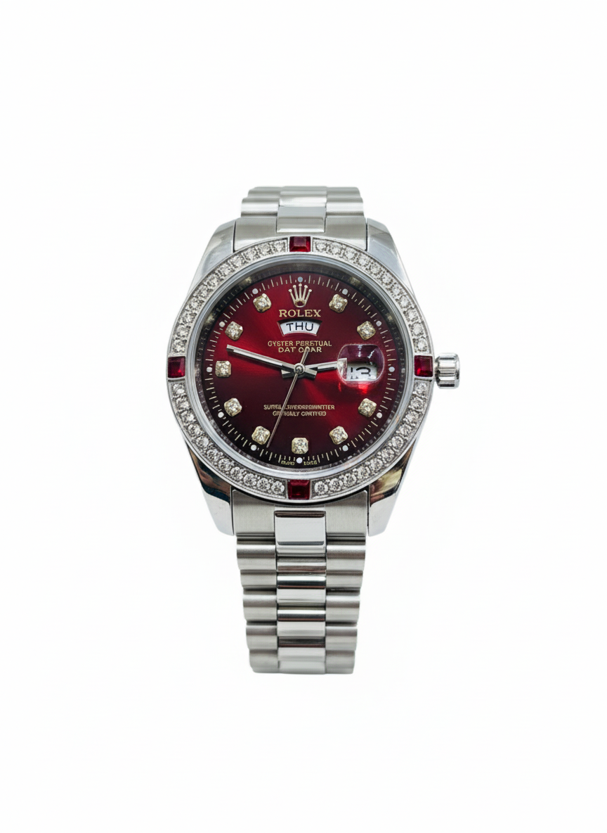 Rolex Watch Diamond stone With Master Lock And Date Day  Working