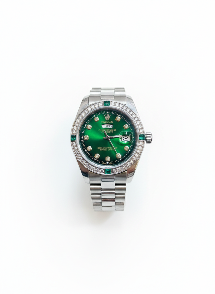 Rolex Watch Diamond stone With Master Lock And Date Day  Working