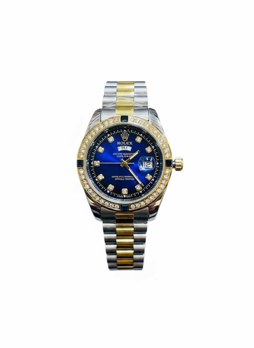 Rolex Watch Diamond stone With Master Lock And Date Day  Working