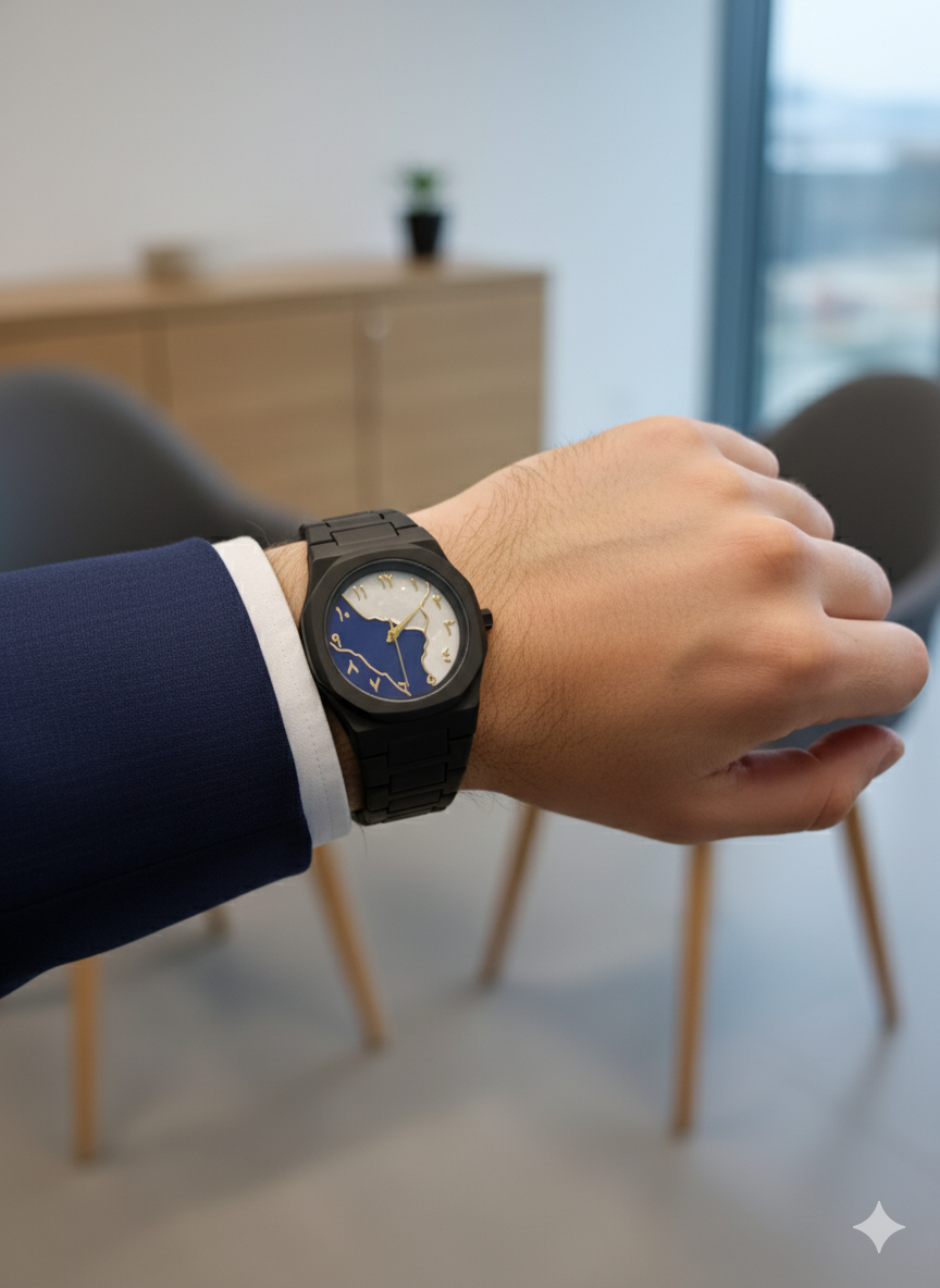 Black Aura Watch – Arabic Dial Double Colour