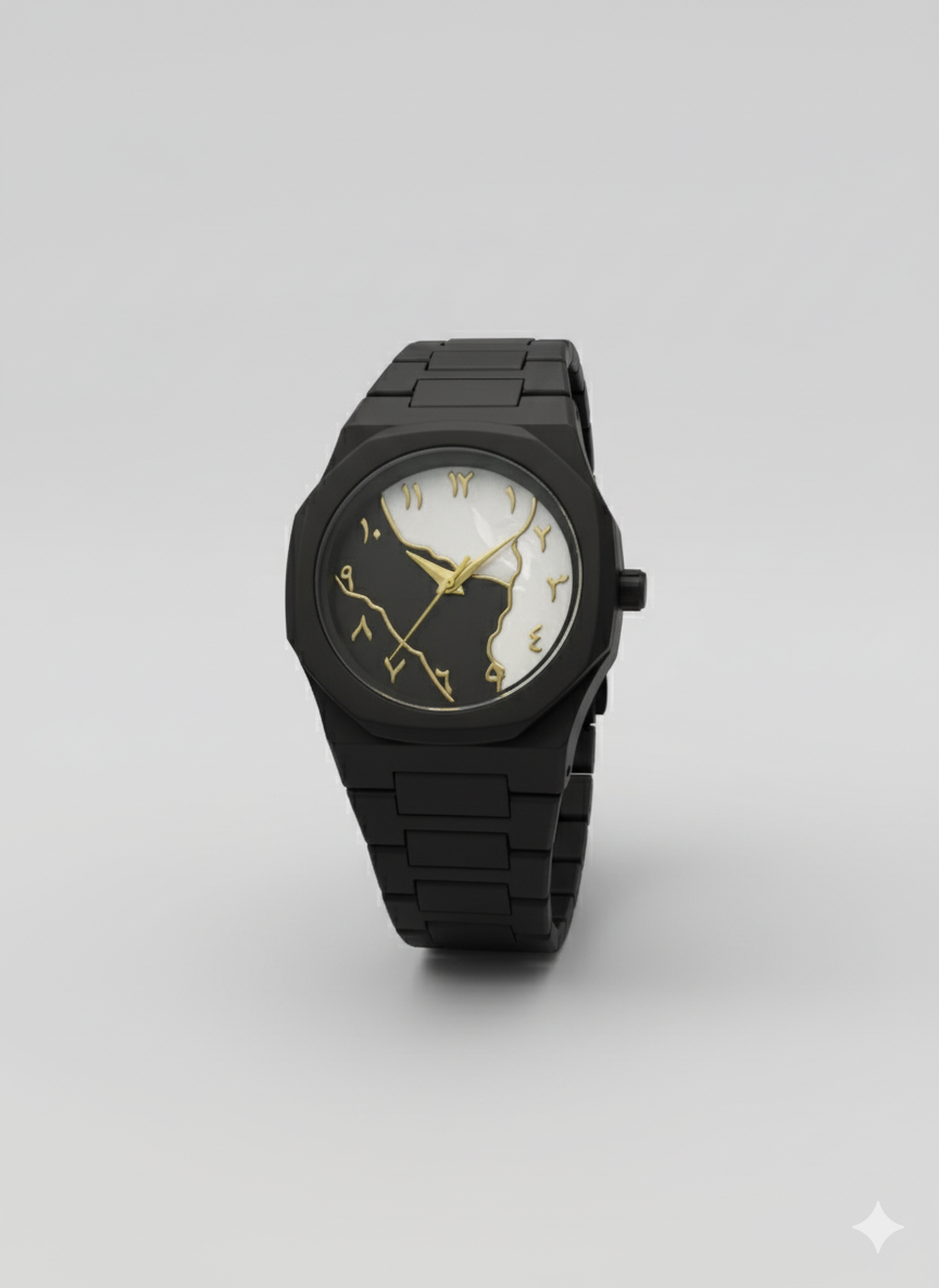 Black Aura Watch – Arabic Dial Double Colour