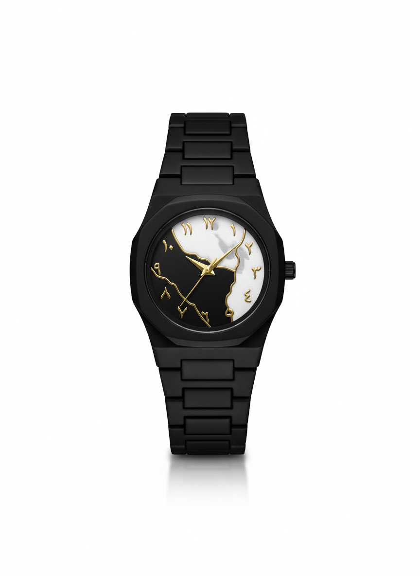 Black Aura Watch – Arabic Dial Double Colour
